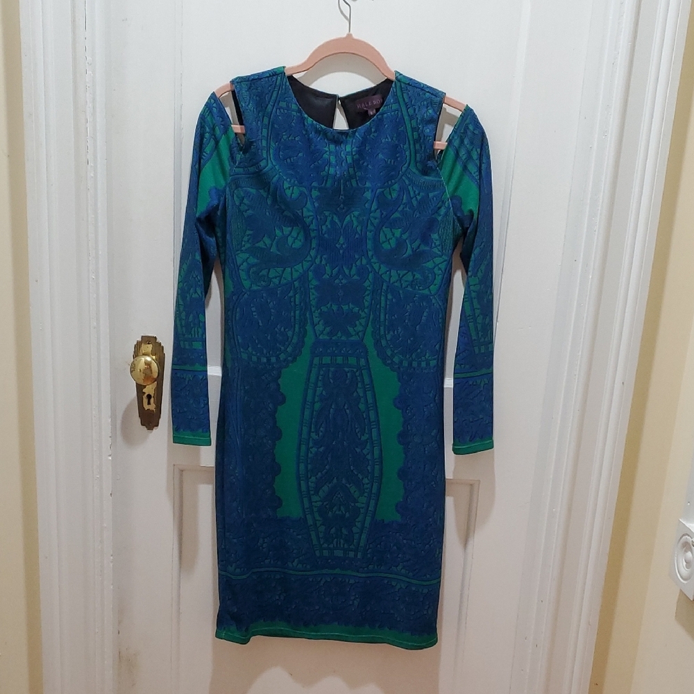 Elegant Blue and Green Patterned Hale BOB Dress